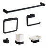 2021 New Bathroom accessories 6Pcs Set Black Stainless steel Hardware set
